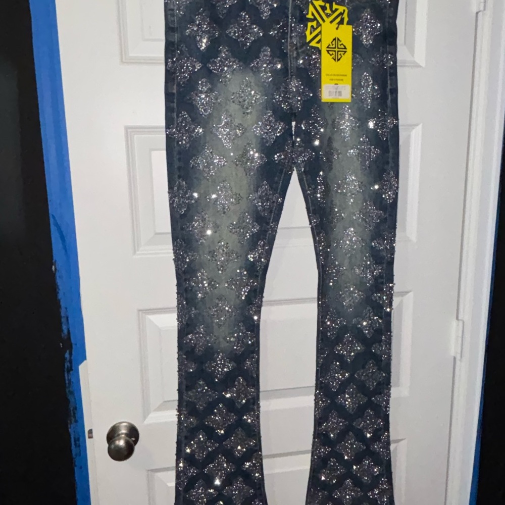 Guapi Blue Jeans with Silver Embellishments
